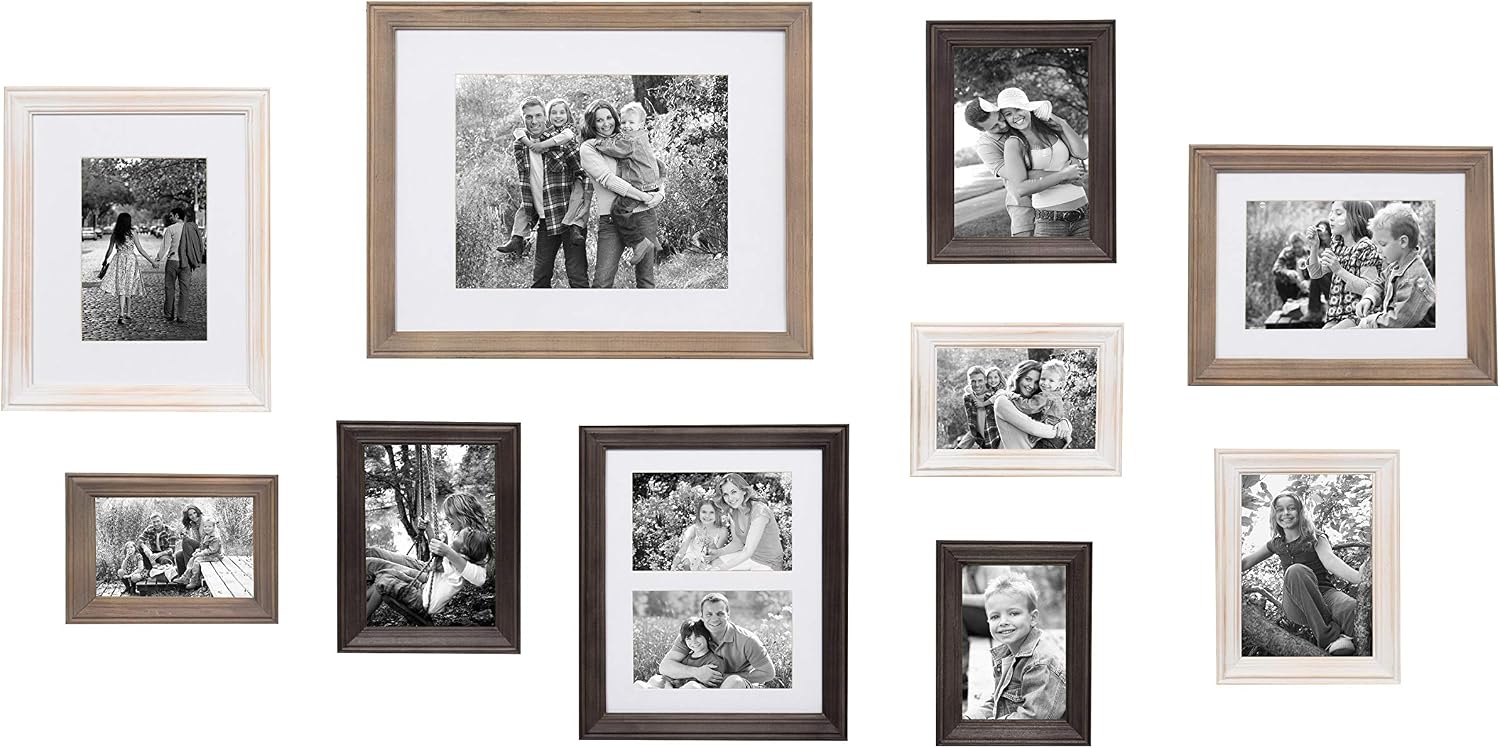 Kate and Laurel Bordeaux Gallery Wall Kit, Set of 10 Assorted Size Frames