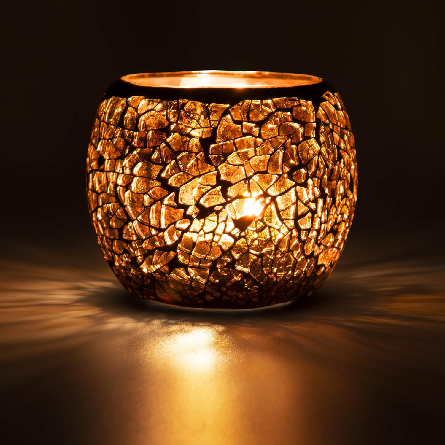Scented Candle Holder Mosaic Glass Tea Light Holder, Handmade Romantic Decor