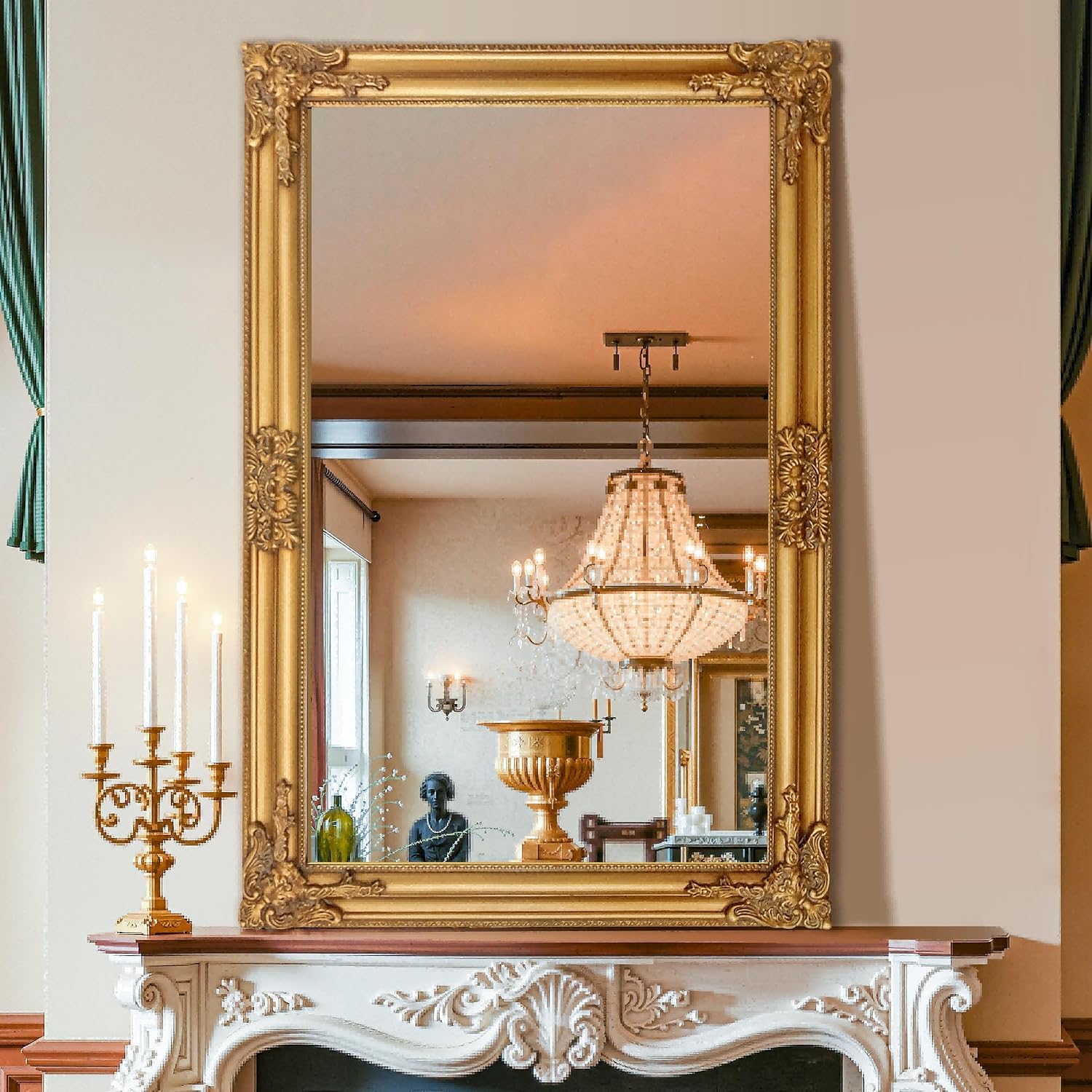 TRAHOME Vintage Gold Mirror for Wall, 24