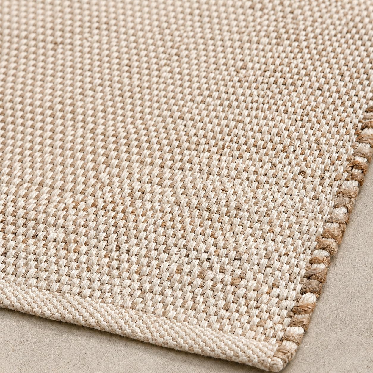 Jute Cotton Hand Woven Area Rug, 8' x 10', Natural