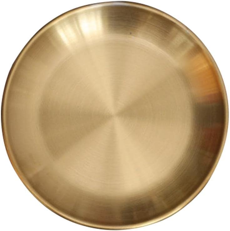 Round Brass Tray, Small Gold Decorative Tray, Matte Brass Finish