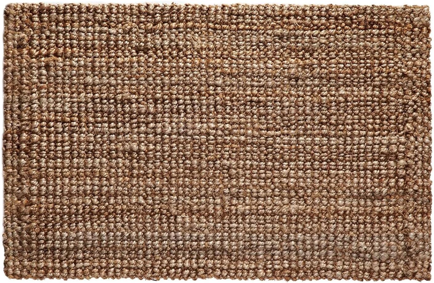 Handspun Jute Area Rug, Natural Reversible, 24x36 Inch