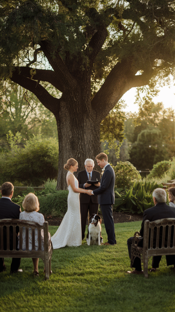 A backyard wedding held in a space that genuinely means something