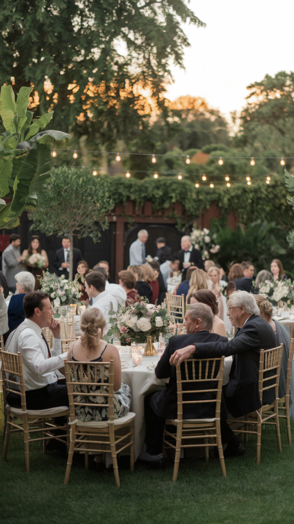 A backyard well-suited to an intimate wedding guest list