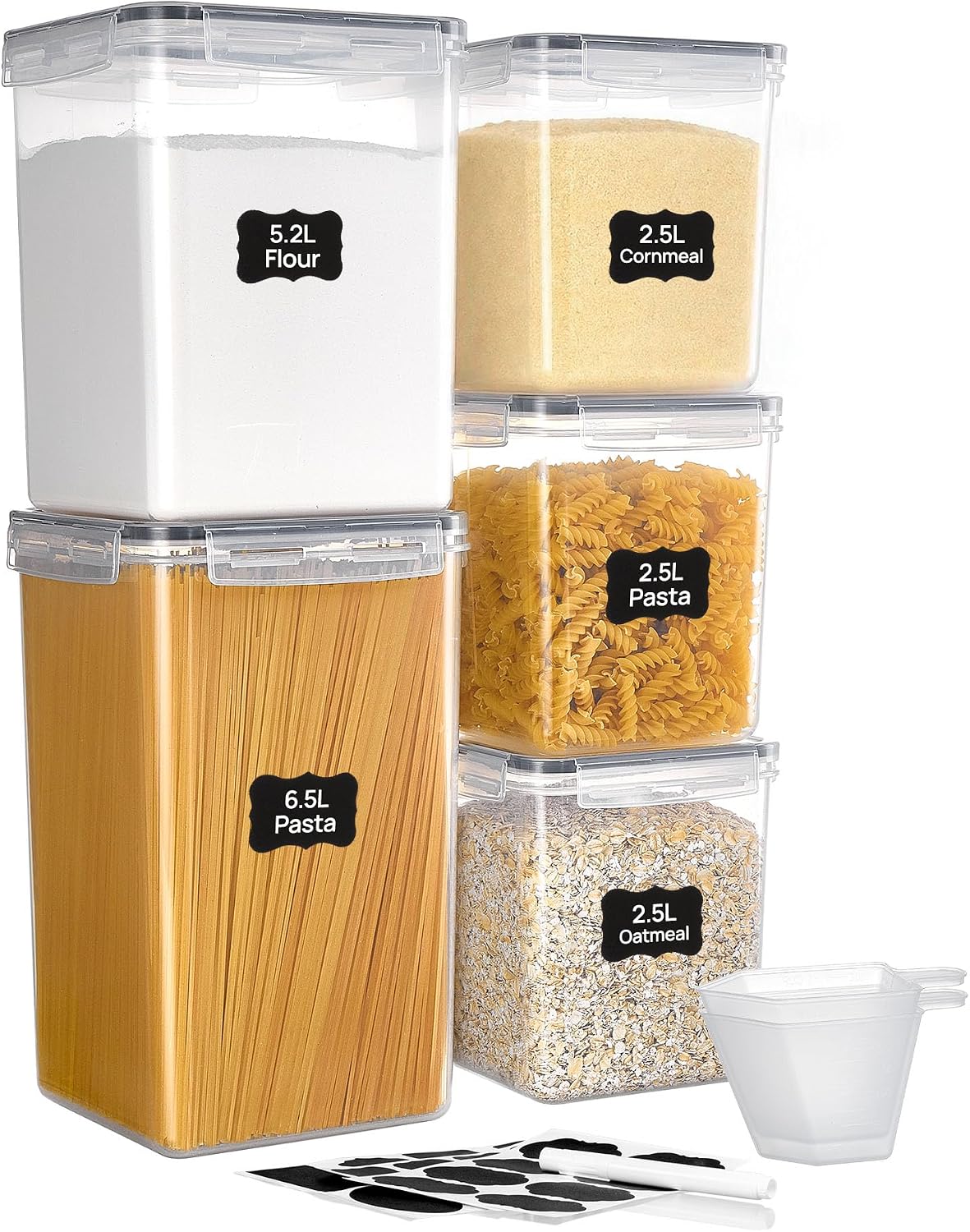 Vtopmart 5 PCS Flour and Sugar Storage Container Set for Regular Bakers