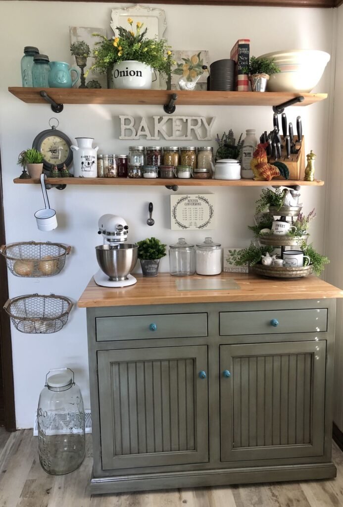 Compact baking nook fitted into a small kitchen corner