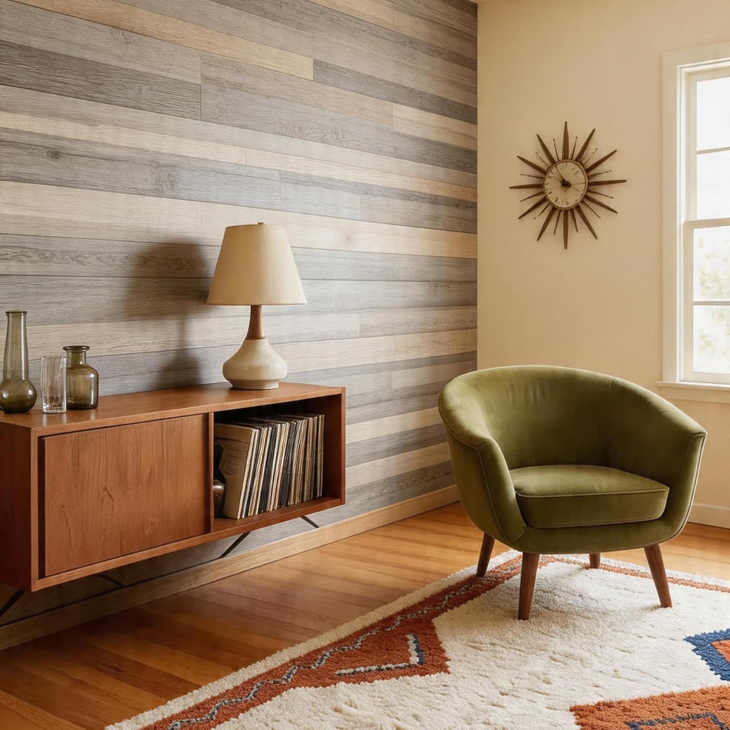 Peel and Stick Wall Panels, Farmhouse Wood Grain Shiplap, Natural Oak
