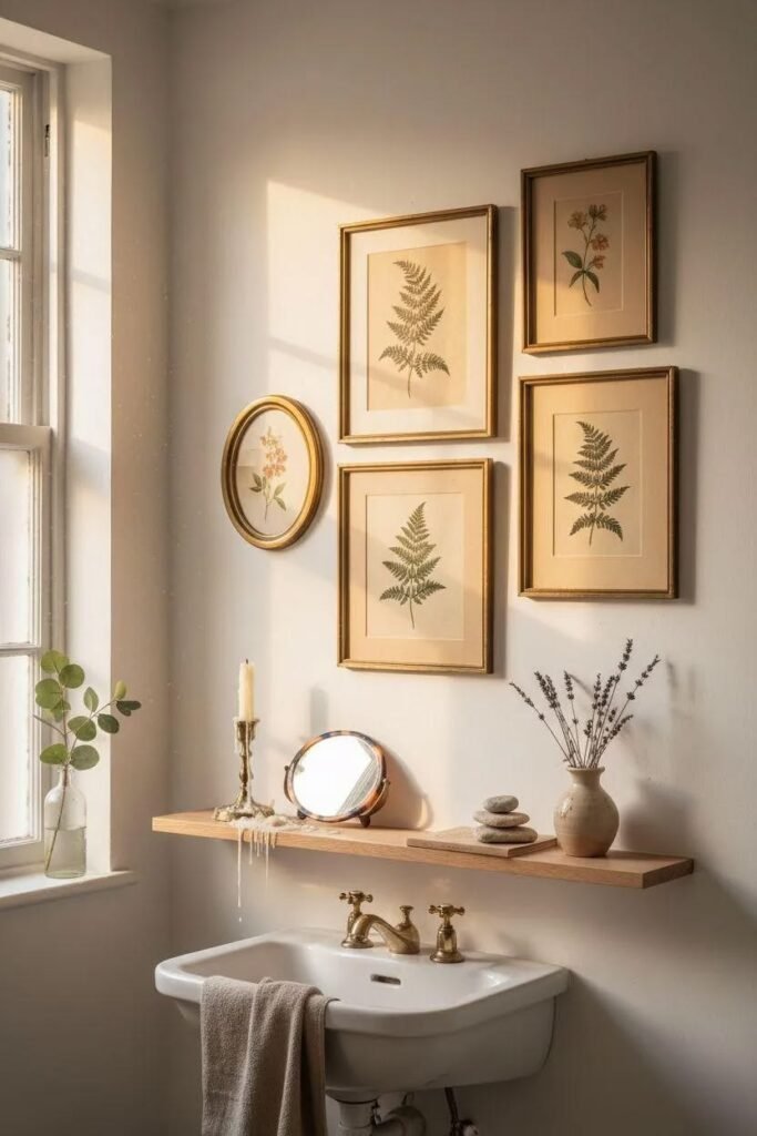 Cohesive gallery wall with a consistent visual thread