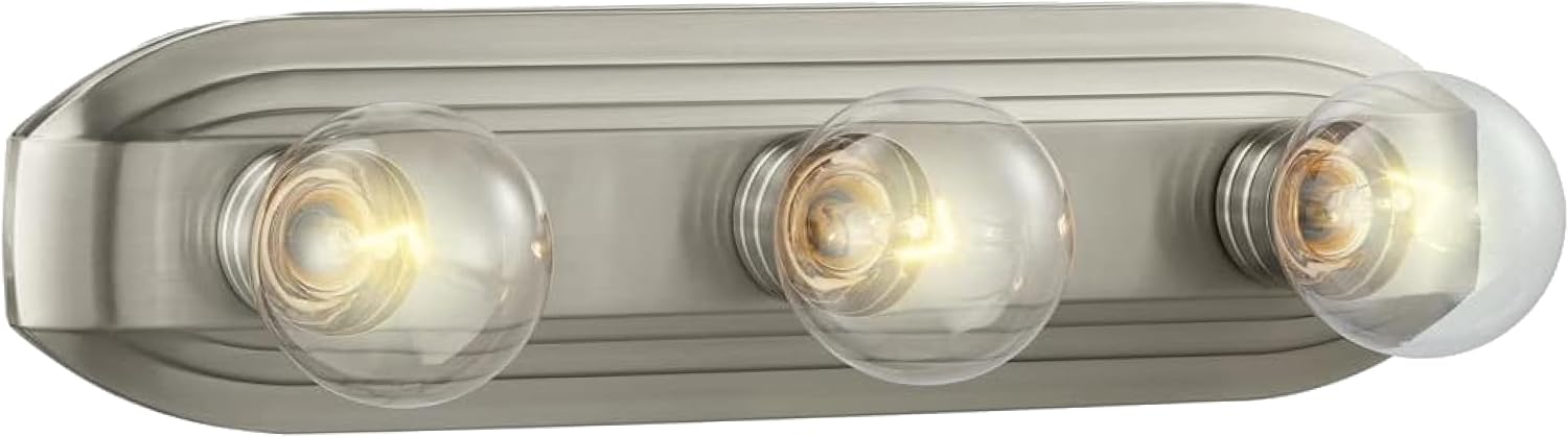 Designers Fountain 3-Lights Melrose Vanity Light Fixture, 18 Inch, Brushed Nickel