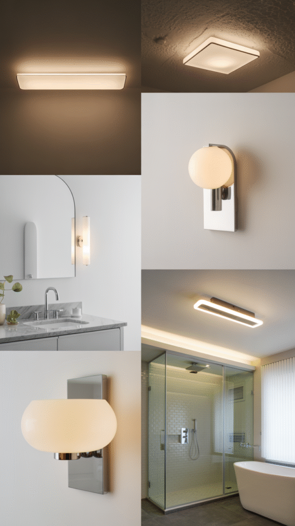 Variety of bathroom light fixture types for different needs