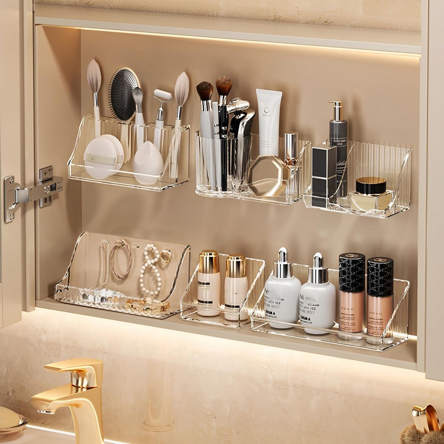 3 Pcs Medicine Cabinet Tray Organizer