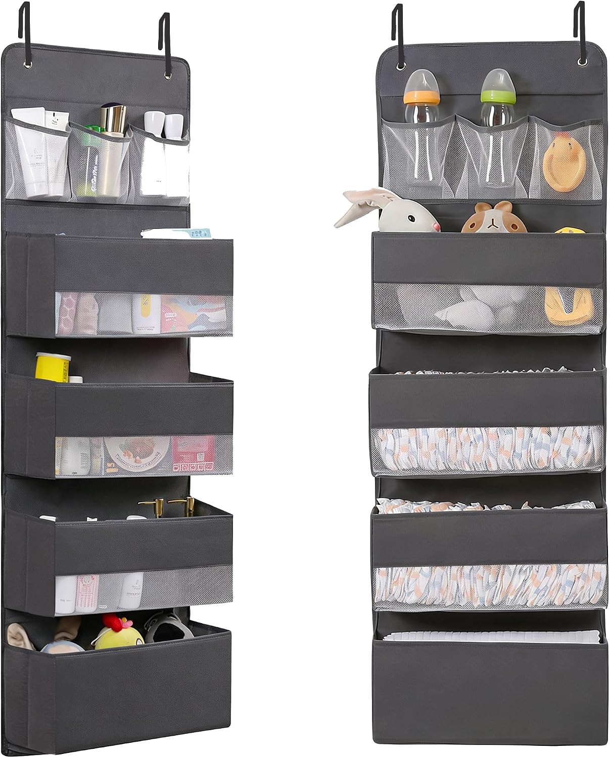 Jay-Chi Over Door Hanging Organizer Storage, 7 Large Pockets Closet Bathroom Organizer