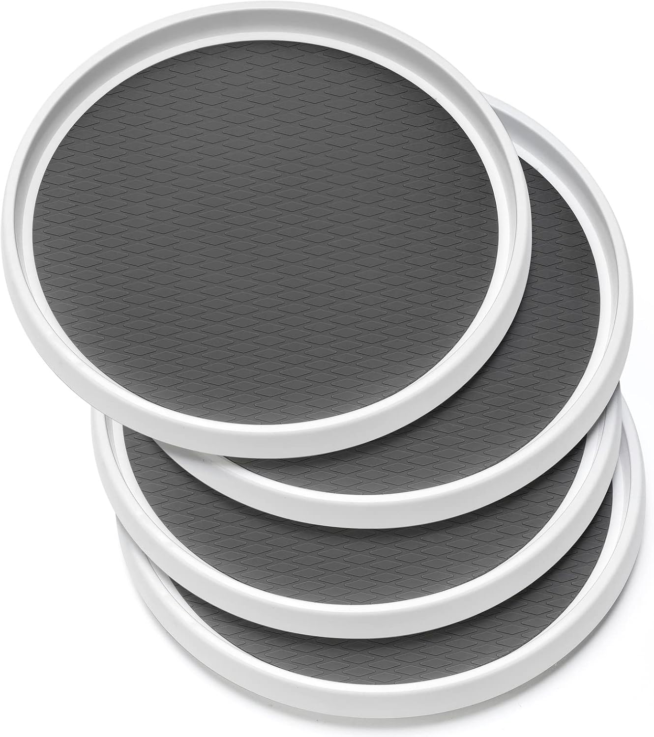 Set of 4, 10 Inch Non-Skid Lazy Susan Organizers, Turntable Rack for Cabinet
