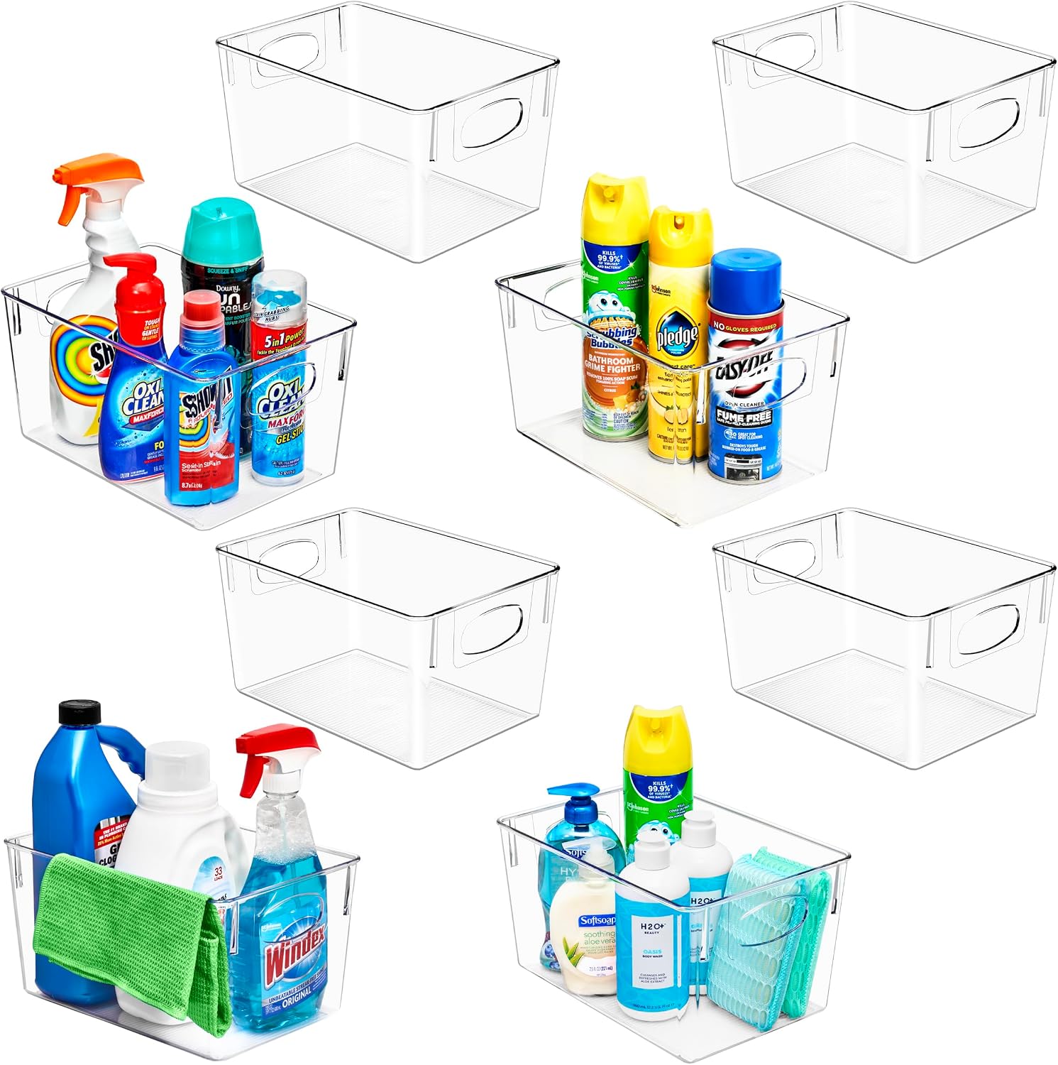 Sorbus Fridge Organizers and Storage, Clear Plastic Bins (Large, 8 Pack)