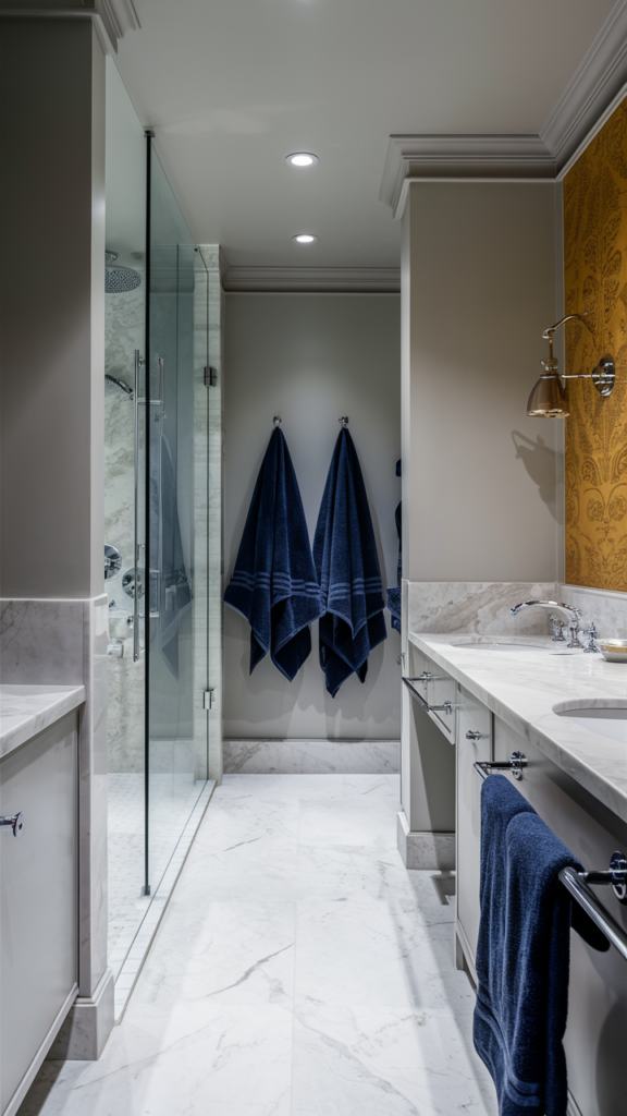 Stunning modern bathroom design featuring soft gray tones