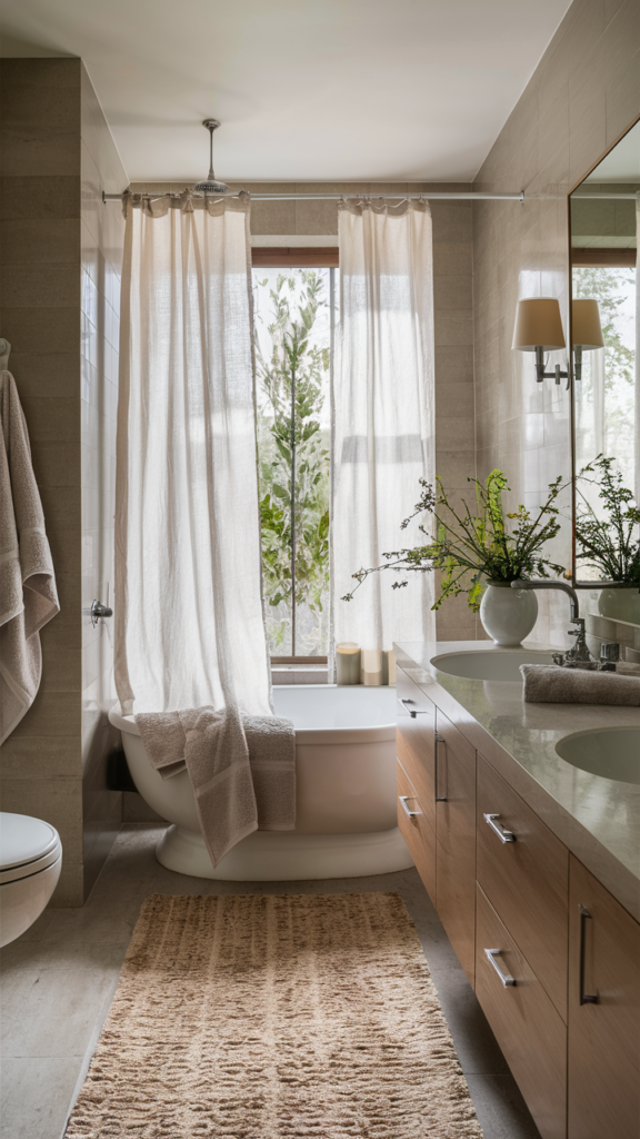 Bathroom showcasing plush oversized towels for a luxurious feel