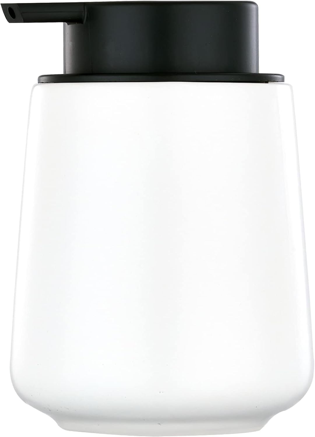 12Oz White Soap Dispenser, Modern Ceramic Lotion Hand Soap Dispenser with Easy-to-Press