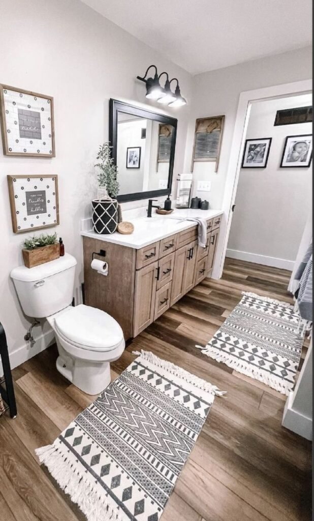 Tight color palette used in bathroom sink styling