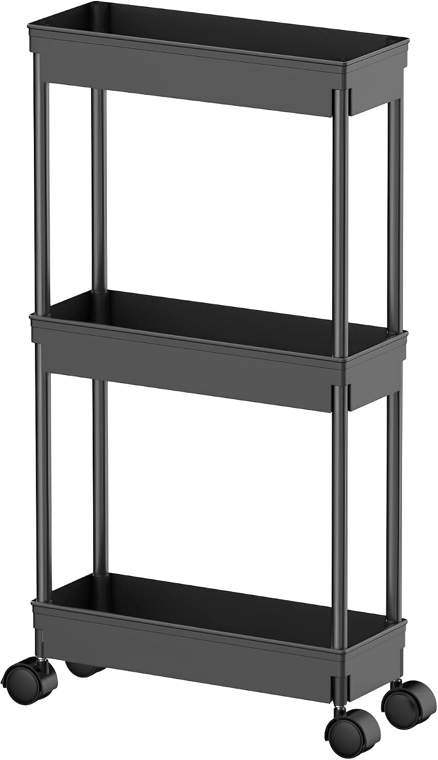 Sooyee 3 Tier Rolling Cart, Black