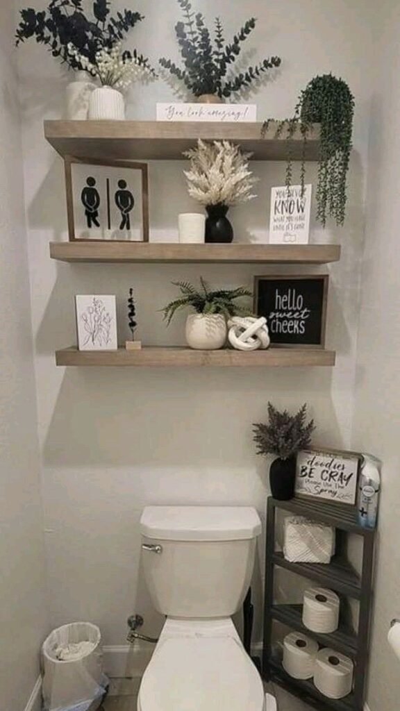 Personalized wall decor adding meaningful touches to a bathroom