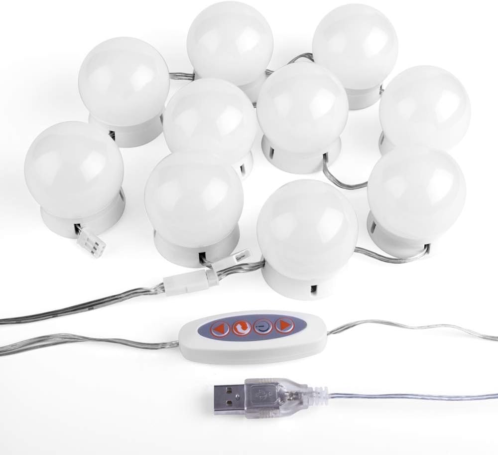 BEAUTME Hollywood LED Vanity Mirror Lights Kit with Dimmable Light Bulbs