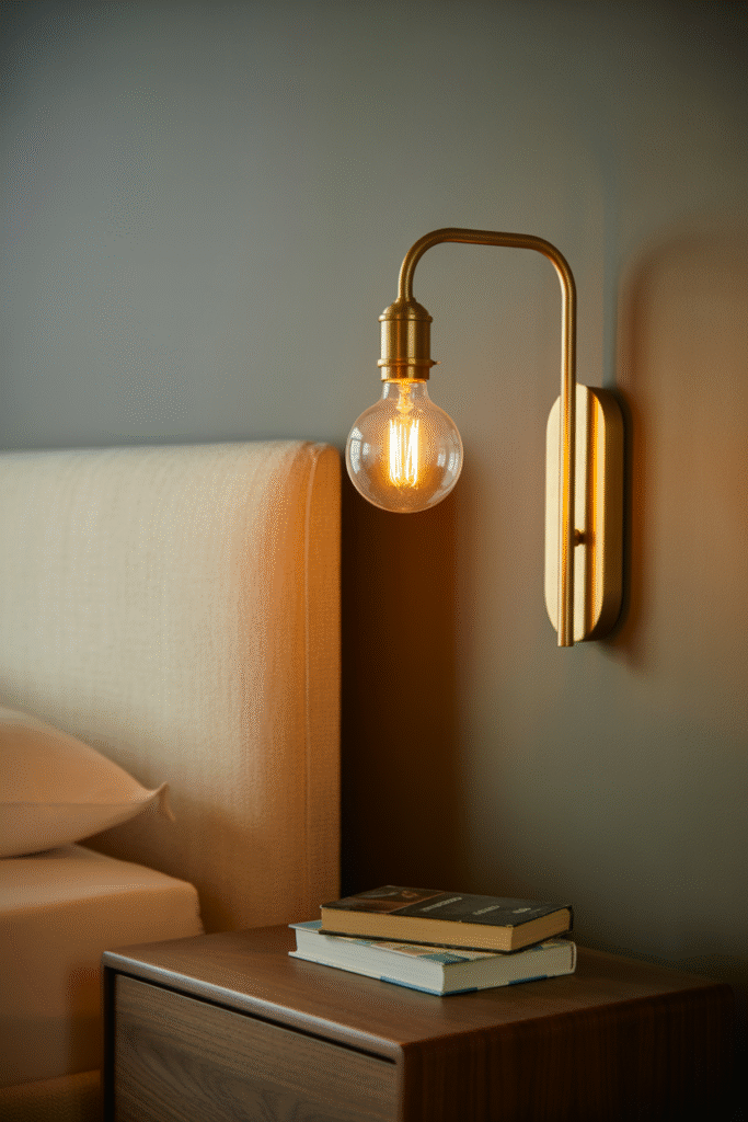 Wall sconces providing elegant, space-saving bedroom lighting