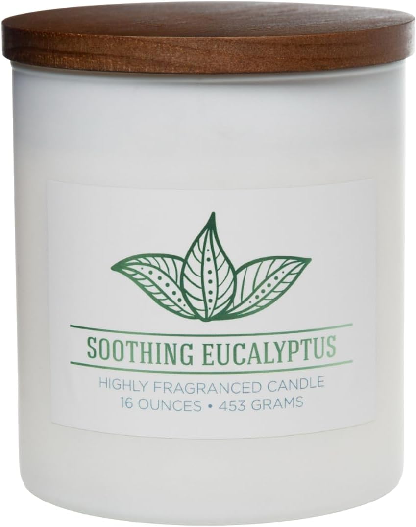 Carolina Soothing Eucalyptus Scented Candle, 16 oz Wellness Relaxing Aromatherapy Candle