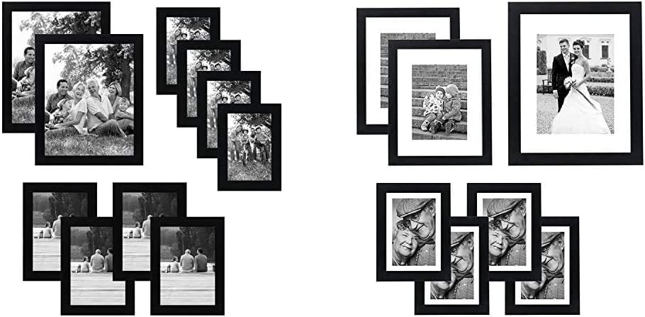 Americanflat Black Picture Frames Gallery Wall Decor Set with Shatter Resistant Glass