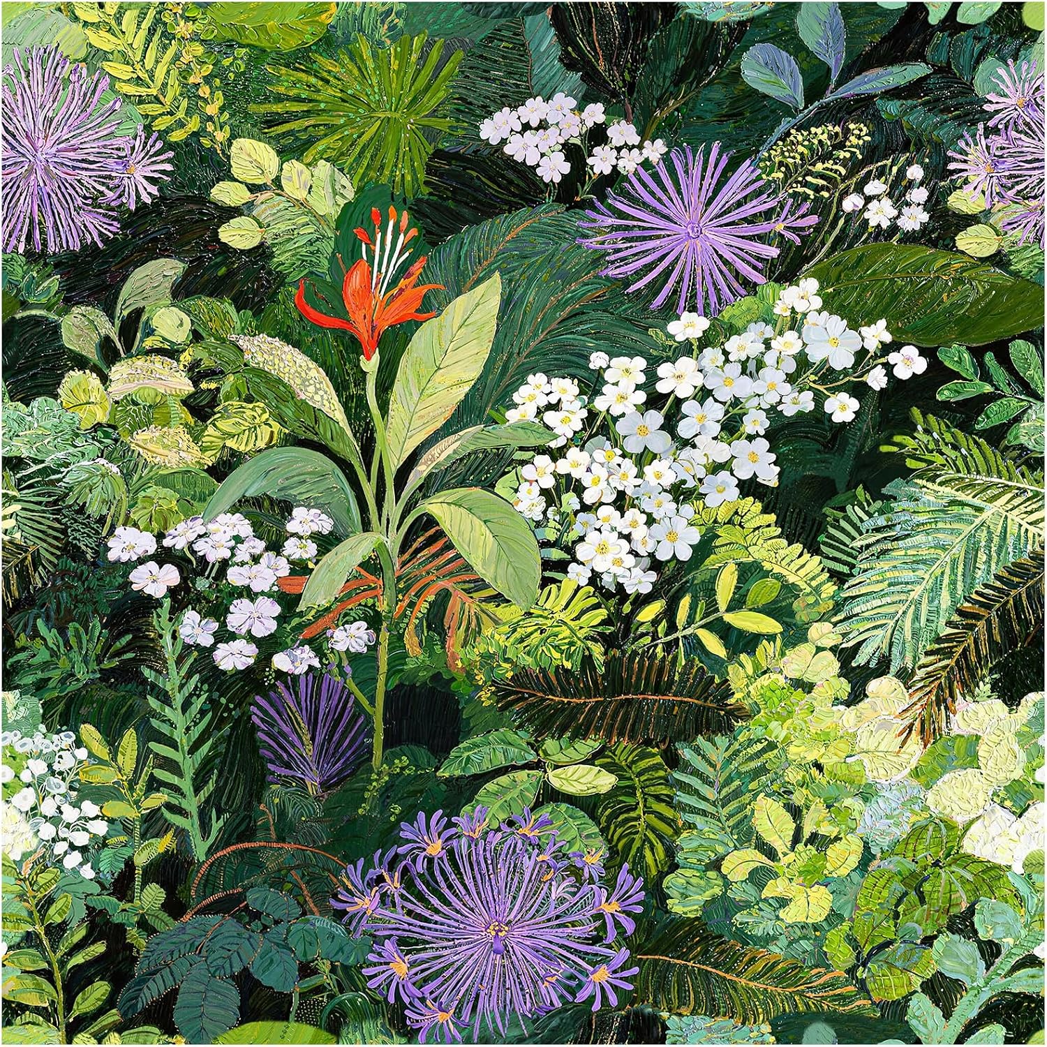 HAOKHOME Tropical Wallpaper Peel and Stick Green Jungle Floral Botanical