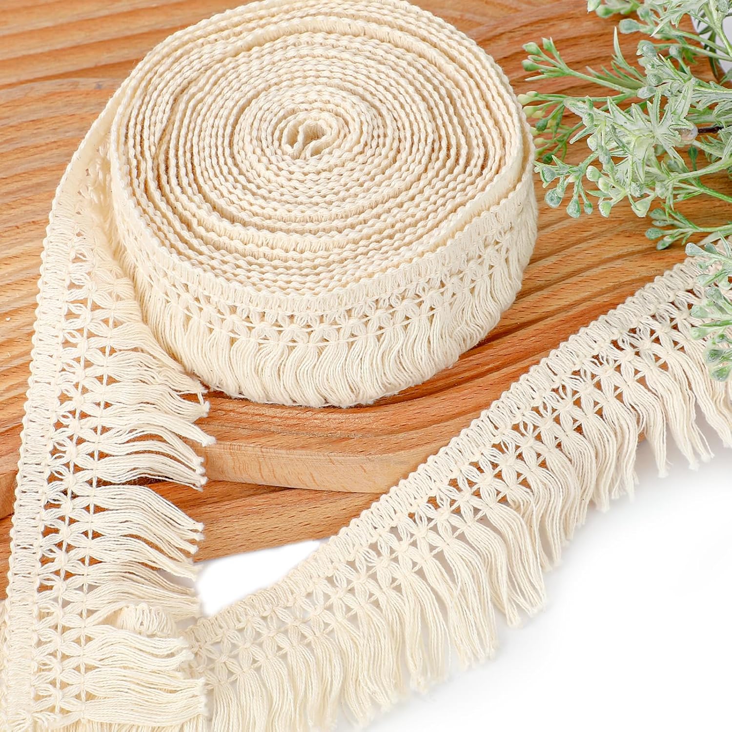 Boho Cotton Tassel Fringe Trim, 2.3