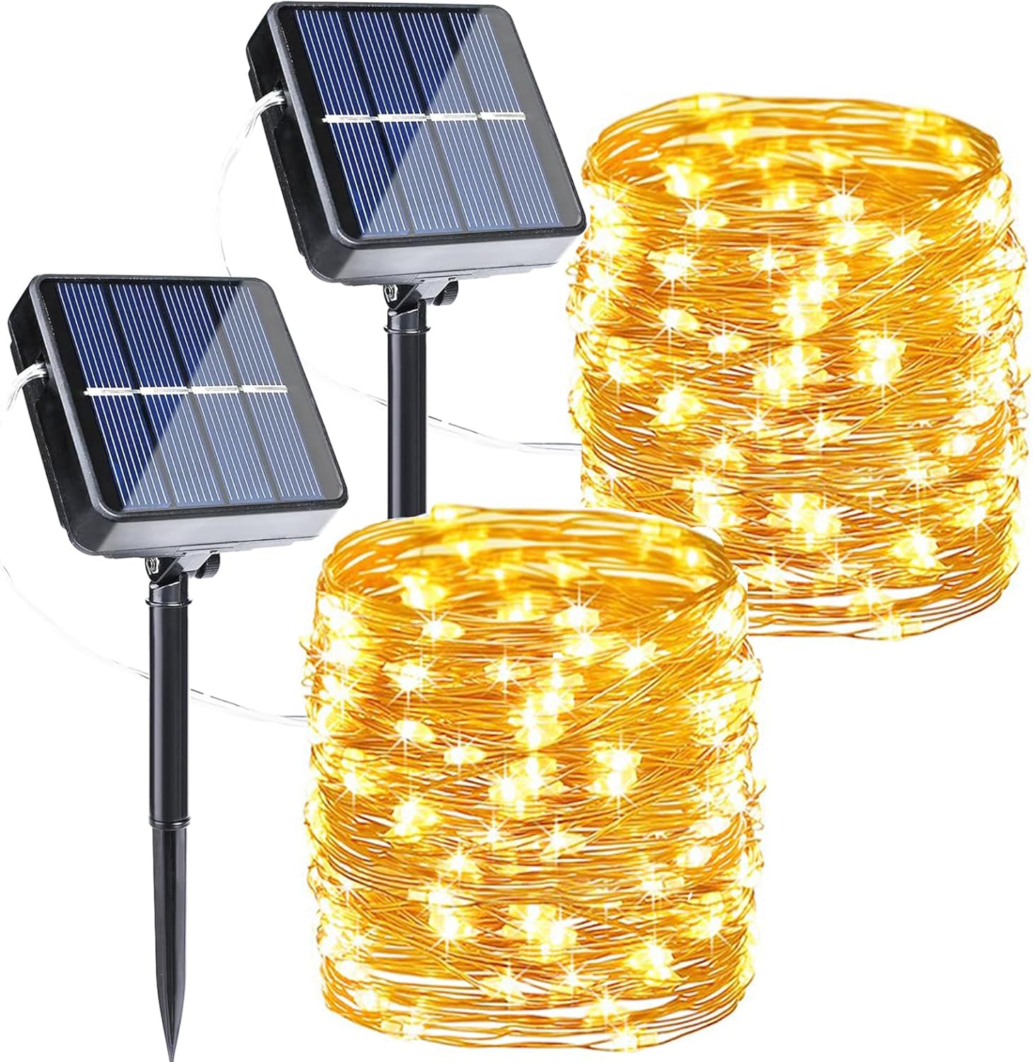 Joomer Solar Fairy Lights, 2 Pack, 80 ft, Warm White