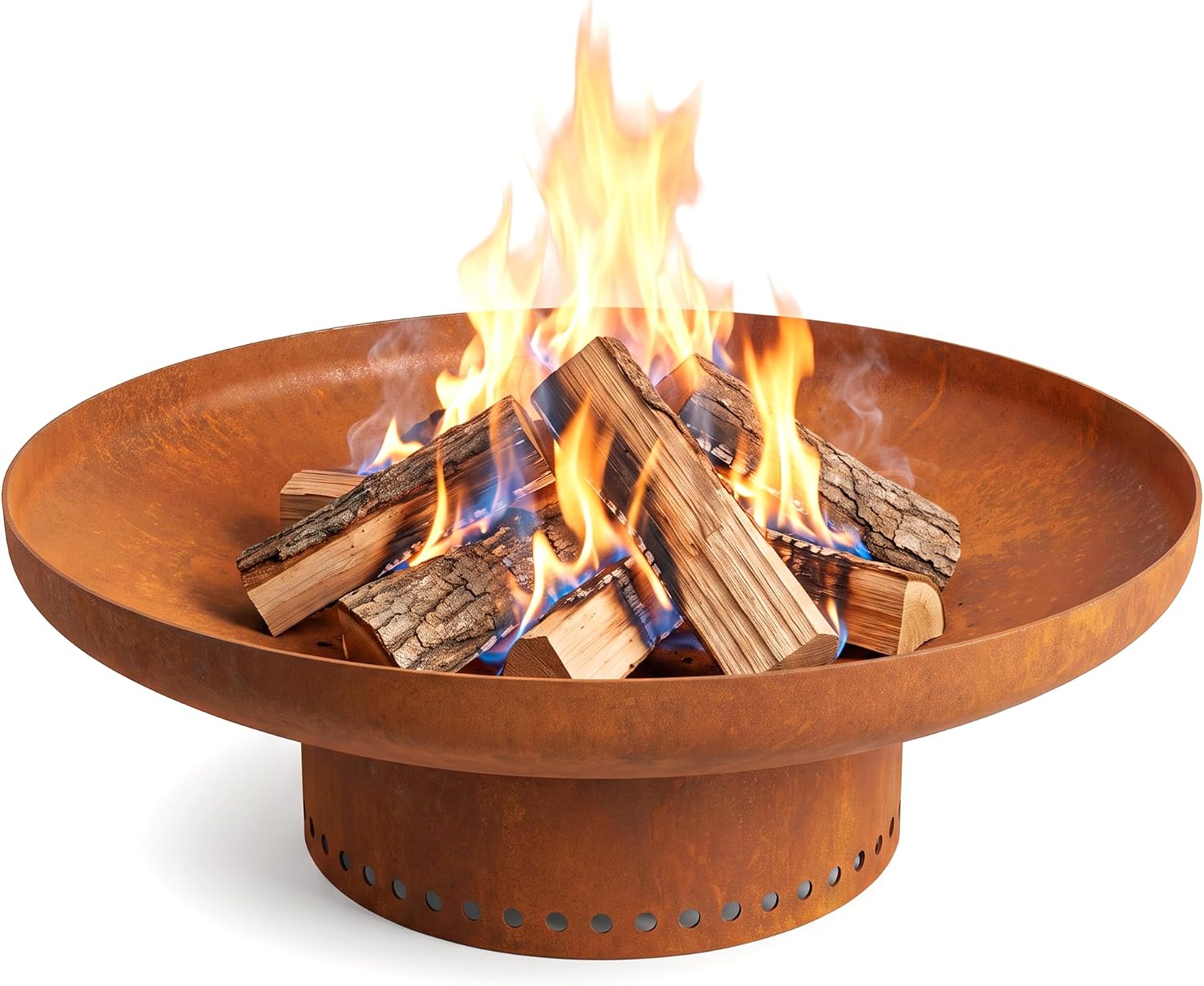 23.6 Inch Round Wood-Burning Steel Fire Bowl