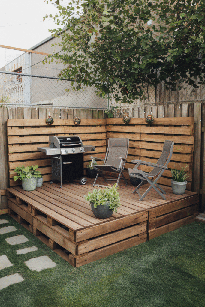 DIY trellis supporting climbing plants in the backyard