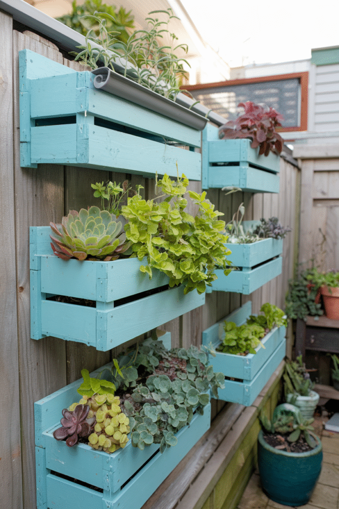 Vertical garden maximizing greenery in a small backyard space
