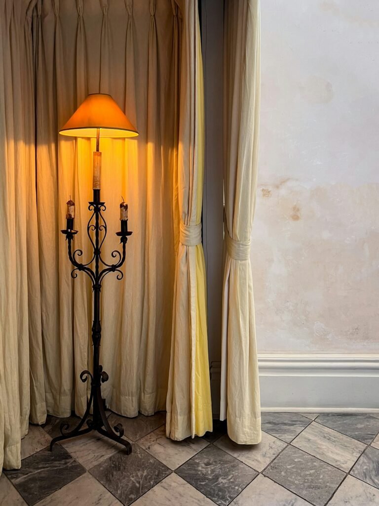 Layered curtains combining sheer and heavier panels for versatility