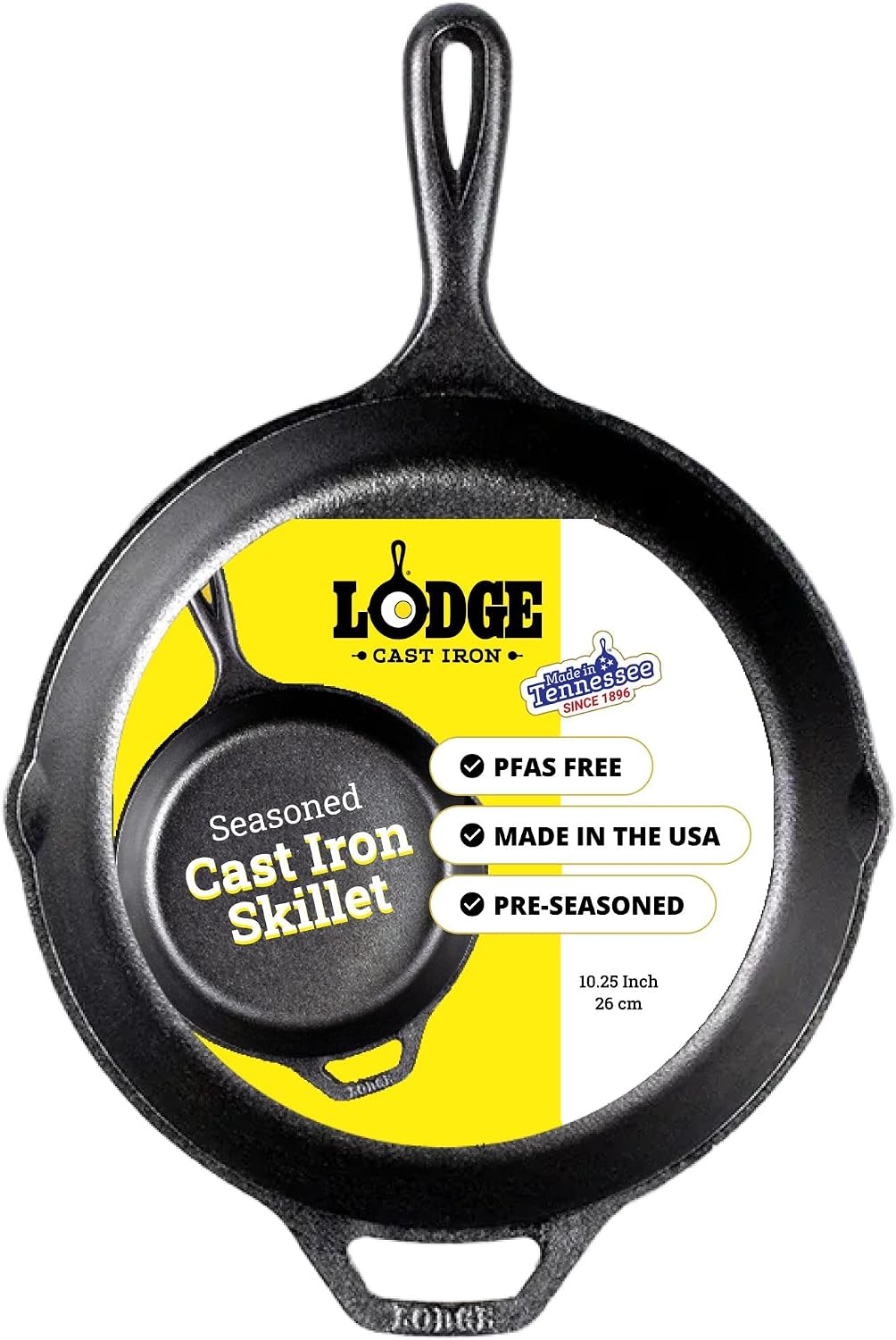 Lodge Pre-Seasoned Cast Iron Skillet, 10.25 Inch
