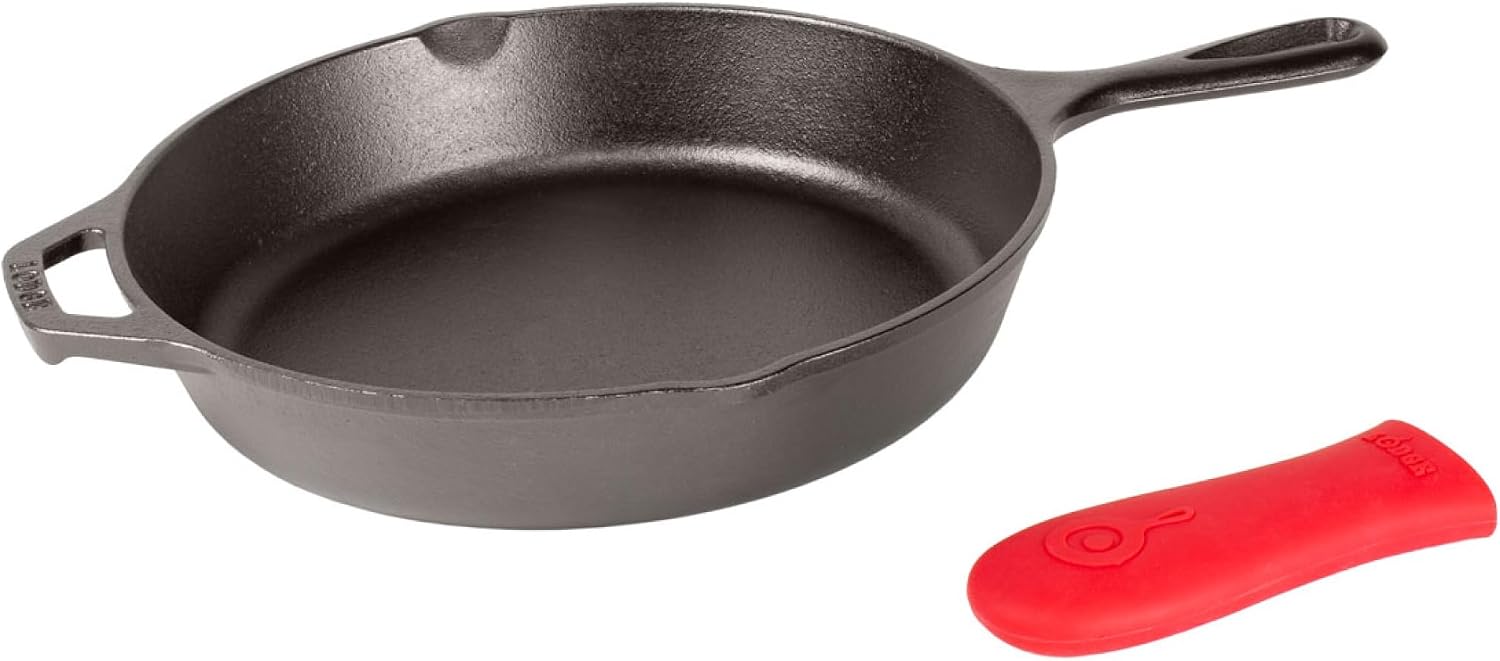 Lodge Cast Iron Skillet with Hot Handle Holder, 10.25 Inch