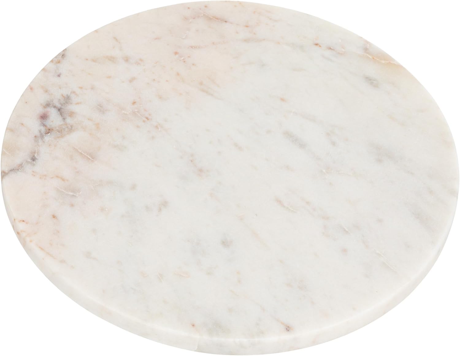 Creative Co-Op 11 Inch Round White Marble Charcuterie Board