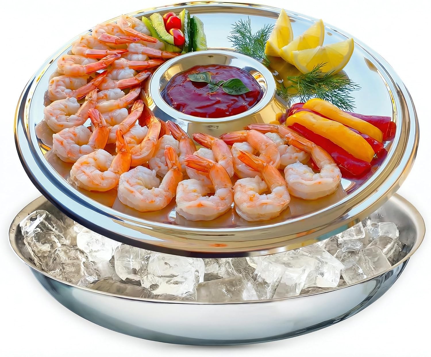 Shrimp Cocktail Serving Dish with Ice Bowl