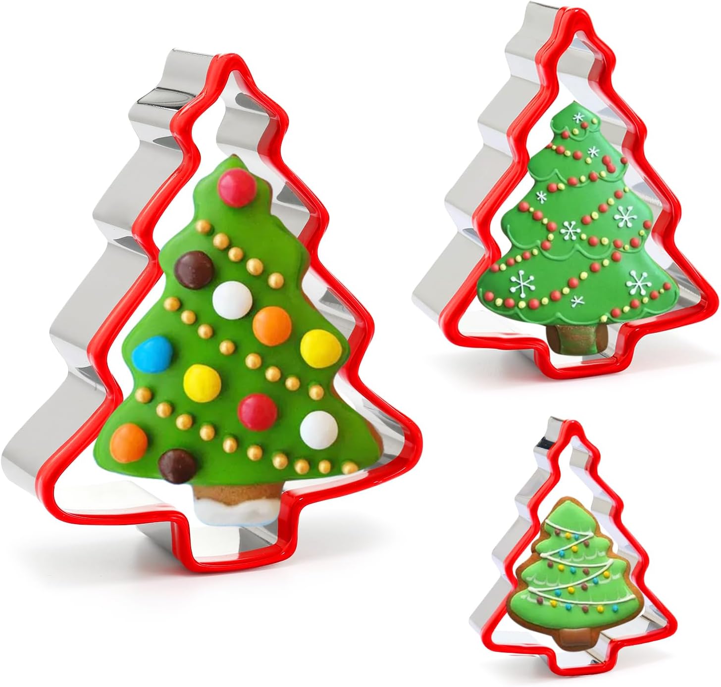 Stainless Steel Christmas Tree Cookie Cutters, 3 Piece