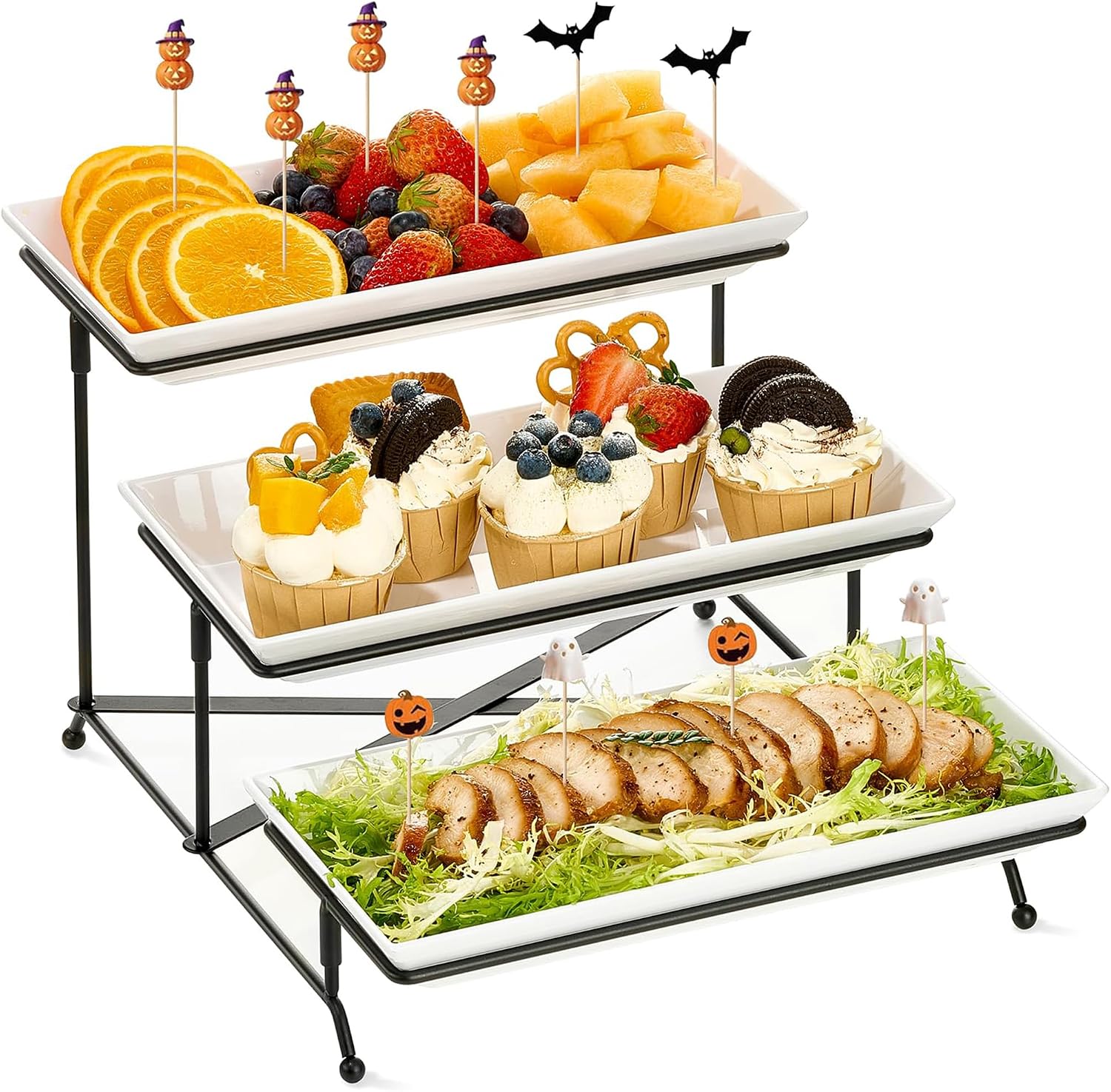 Mfacoy 3-Tier Serving Tray Set, 12 Inch