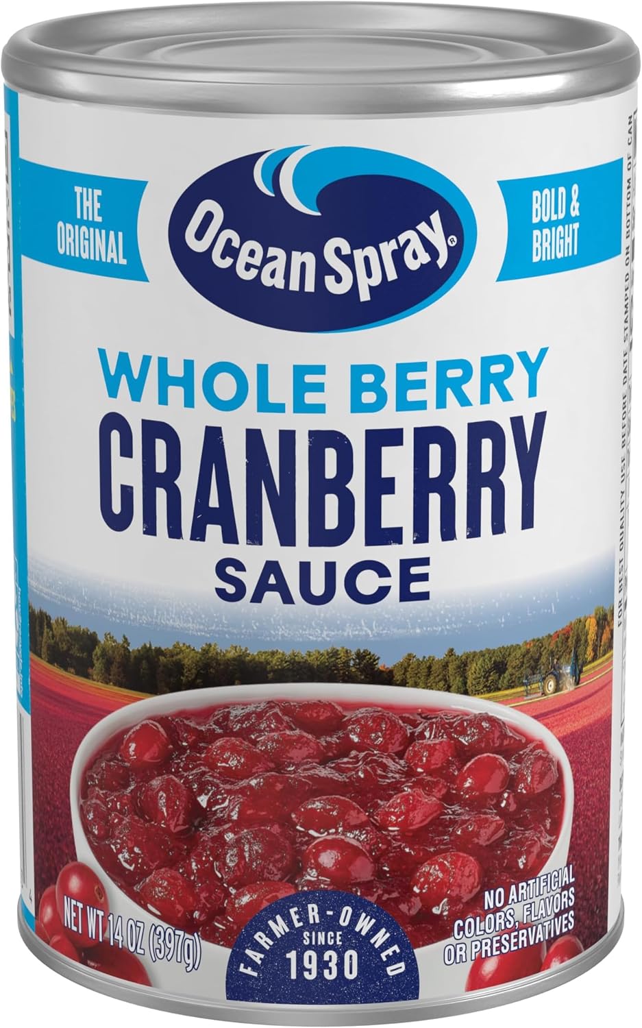 Ocean Spray Whole Berry Cranberry Sauce, 14 oz Can, Pack of 6