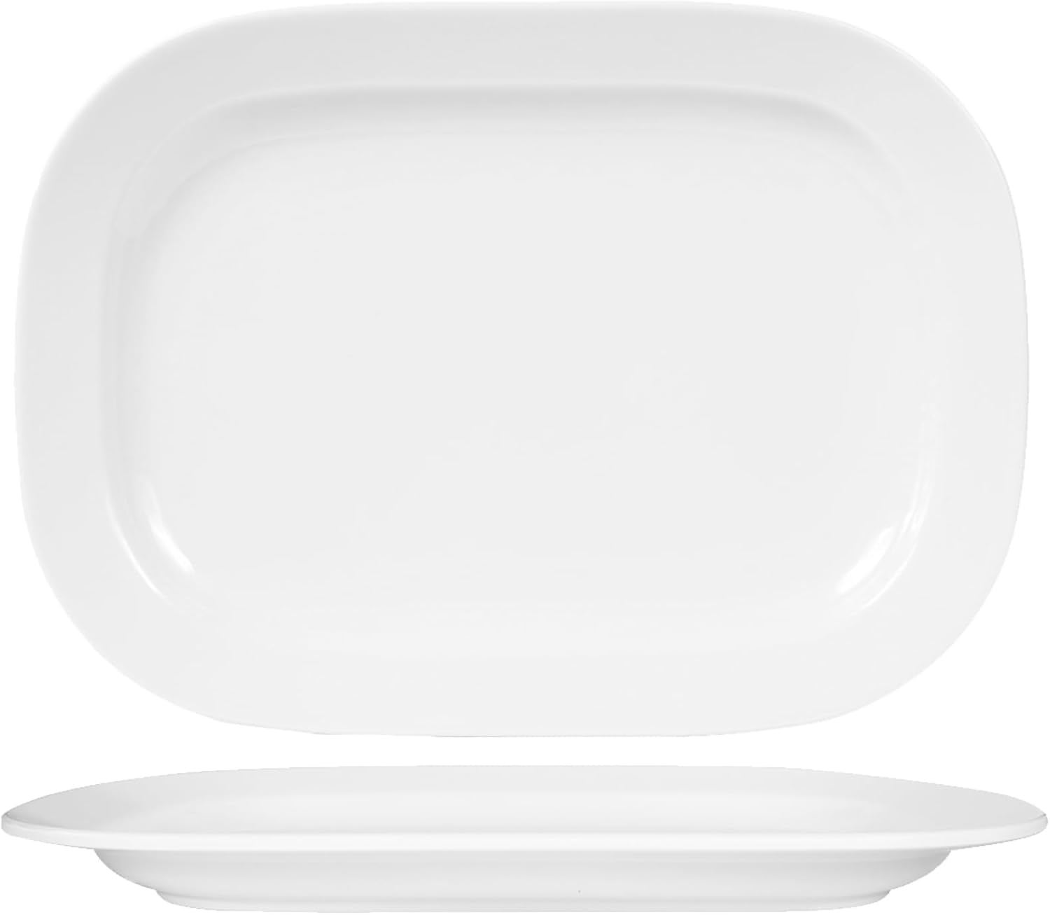 Extra Large White Melamine Serving Trays, 17.5 Inch, 2 Pack