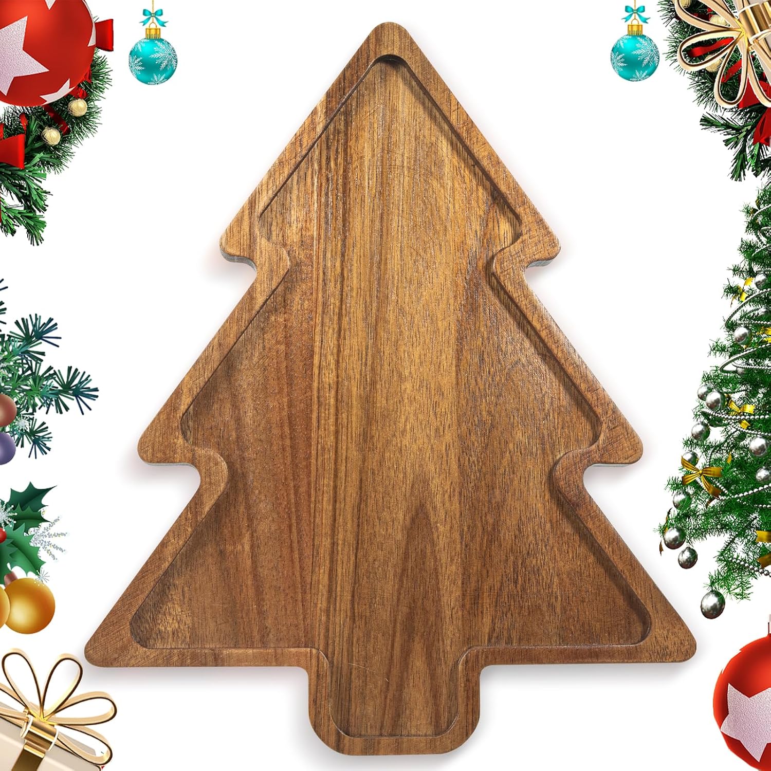 Acacia Wood Christmas Tree Charcuterie Board