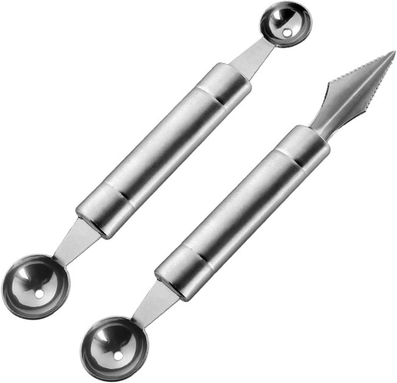 Double-Headed Stainless Steel Melon Baller Scoop, 2 Pack