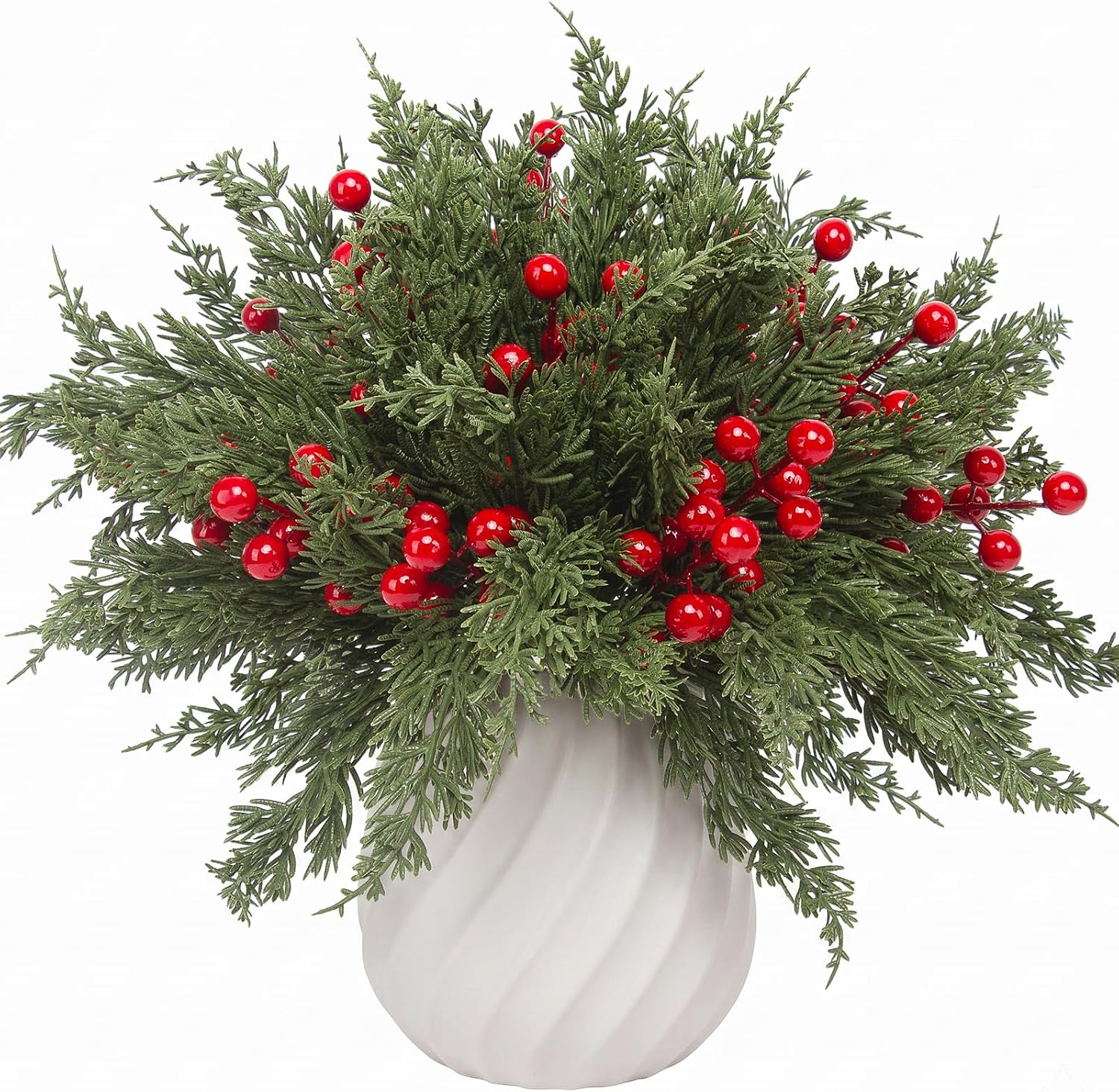 lovemoon Christmas Pine Stems with Red Berries, 70 Piece