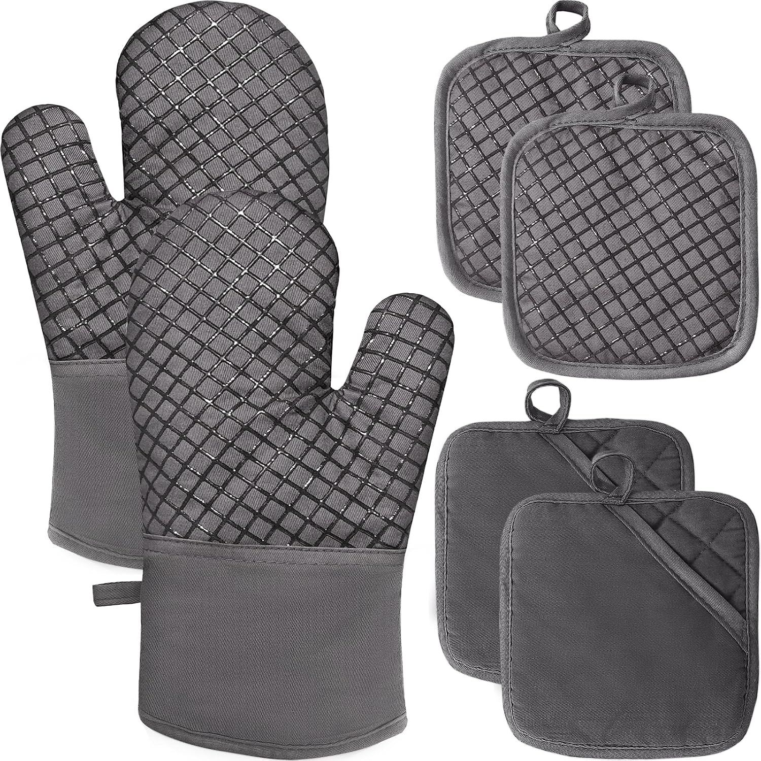 Heat Resistant Oven Mitts and Pot Holders, 4 Piece Set