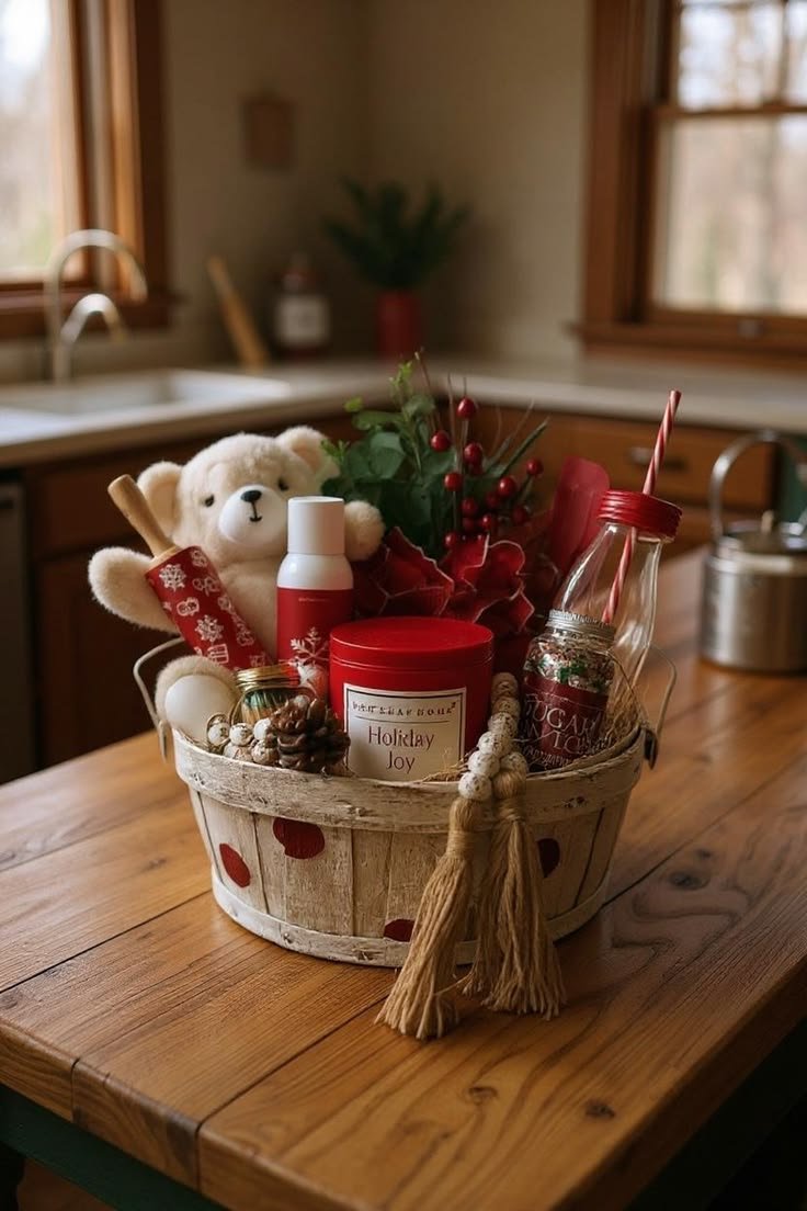 Luxury Christmas gift basket with a premium centerpiece