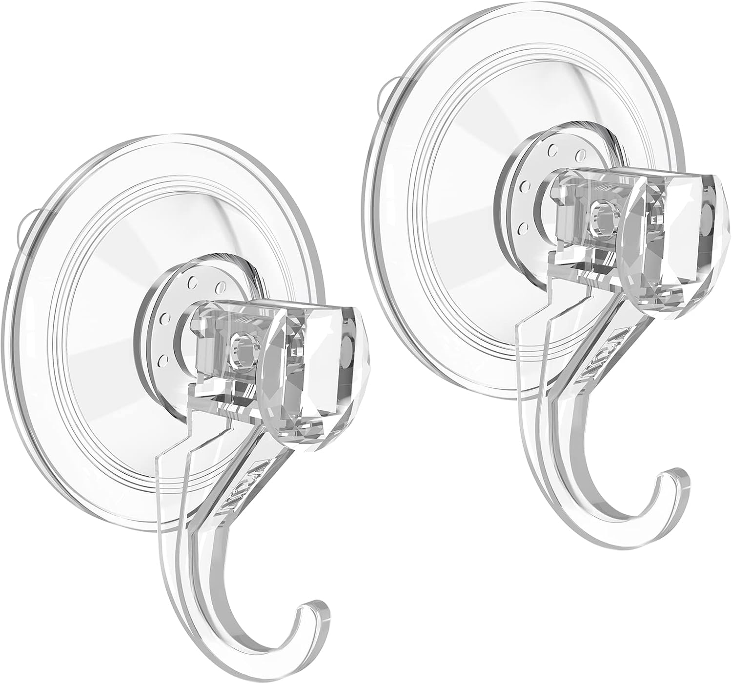 VIS'V Heavy Duty Clear Suction Wreath Hanger, 22 LB, Large, 2 Pcs