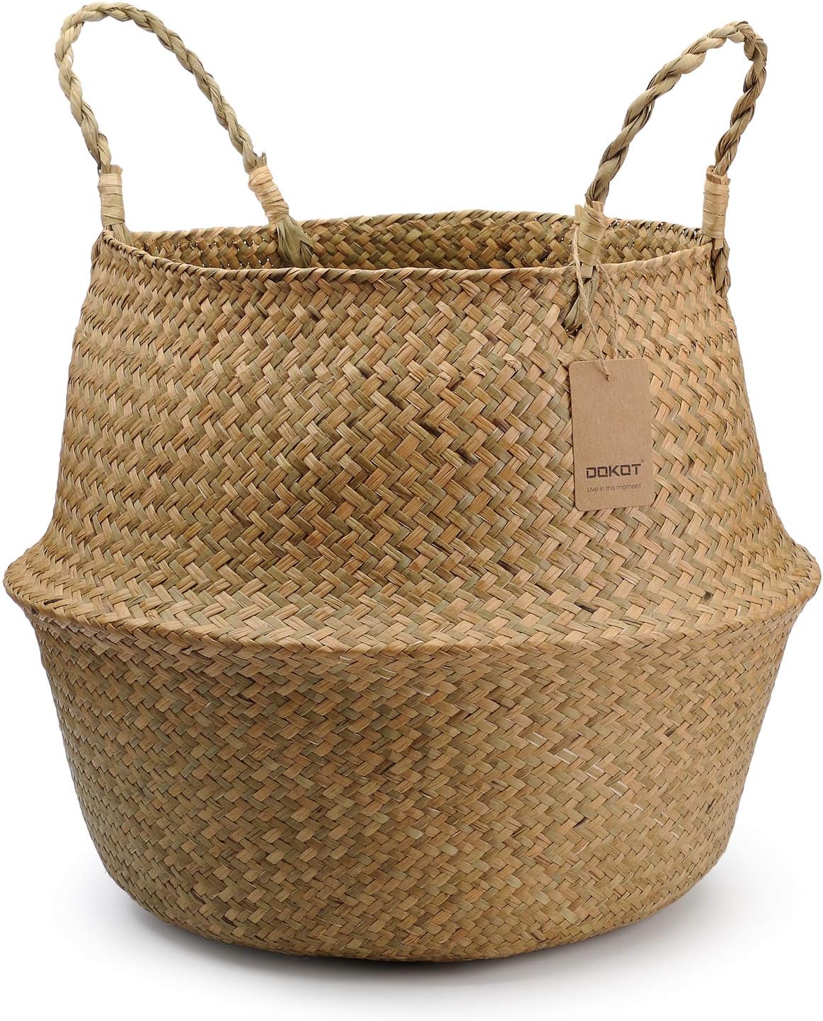 Extra Large Seagrass Plant Basket with Handles